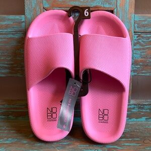 New NOBO No Boundaries Pink Slides “Comfort Sock” Sandals Shoes Size 6